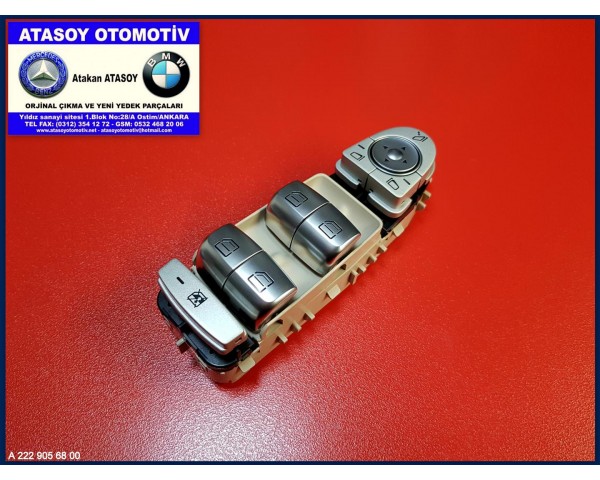 MERCEDES W205 CAM DÜĞMESİ 2229056800 2059056811 , 2059056711 2139050000 A2229056800 A2059056811 A2059056711 A2139050000 A 222 905 68 00 A 205 905 68 11 A 205 905 67 11 A 213 905 00 00 W205 CAM AÇMA DÜĞMESİ